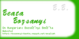 beata bozsanyi business card